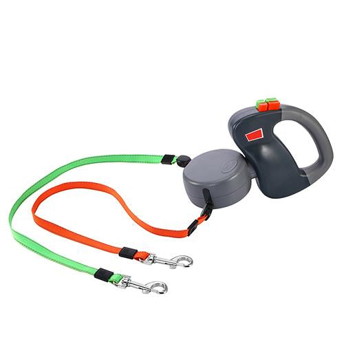 Retractable Dual Dog Leash — Auto-Extend Walking Leash for Dogs & Cats