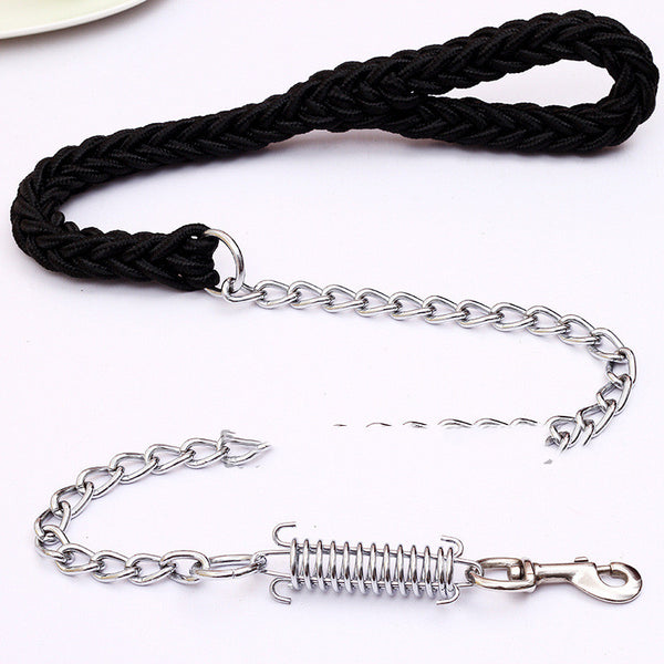 Hand-Woven Nylon Dog Leash — 8-Strand Braided, Anti-Bite Design