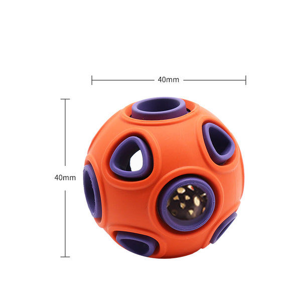 Glow-in-the-Dark Dog Ball — Squeaky Rubber Chew Ball for Medium & Large Dogs