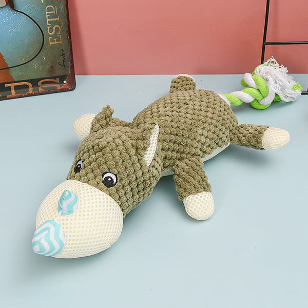 Puppy Molar Chew Toy — Plush & Cotton-Rope Dental Toy for Small Dogs