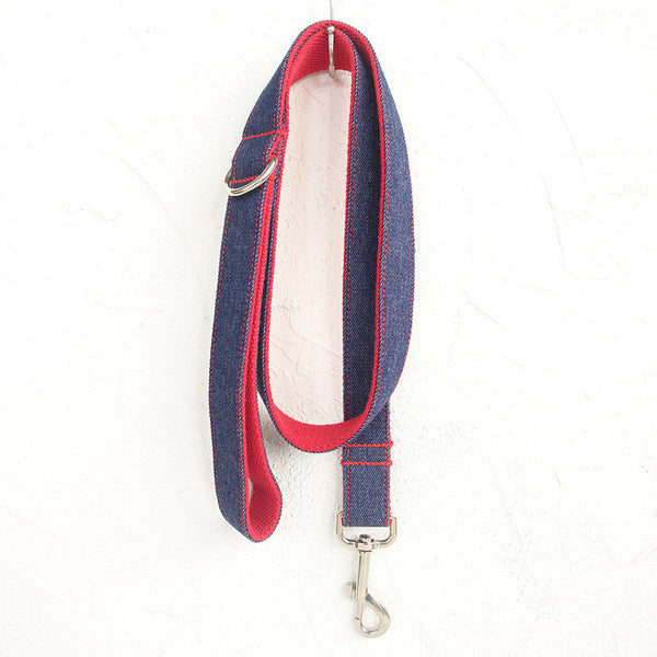 Personalized Denim Dog Leash — Stylish Polyester Denim Walking Leash