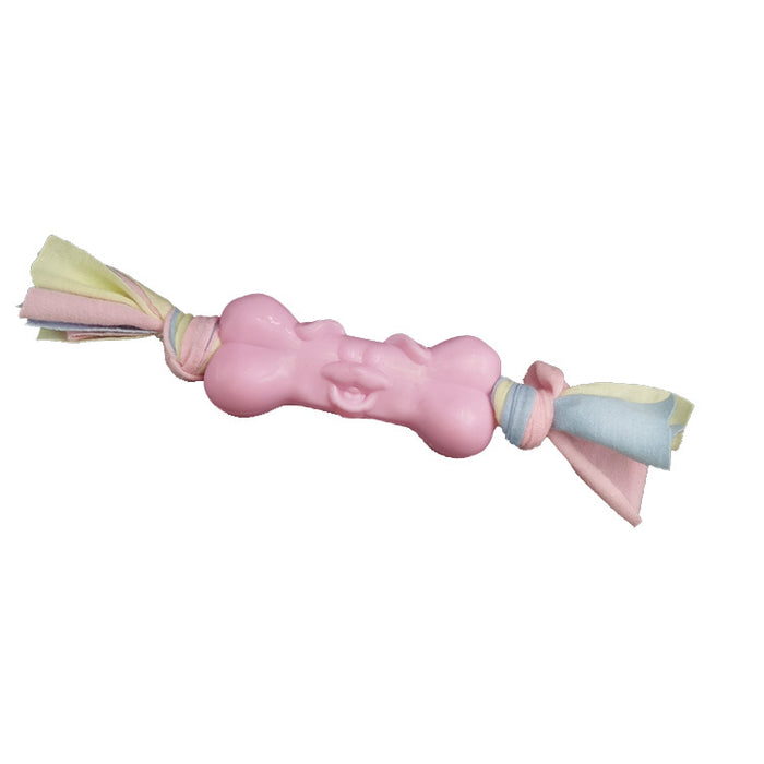 TPR & Cotton Dog Bone Chew Toy — Molar Relief, Teeth Cleaning