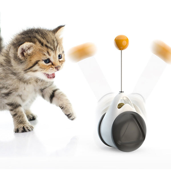 Cat Wobble Toy with Treat Dispenser — Self-Righting ABS Ball