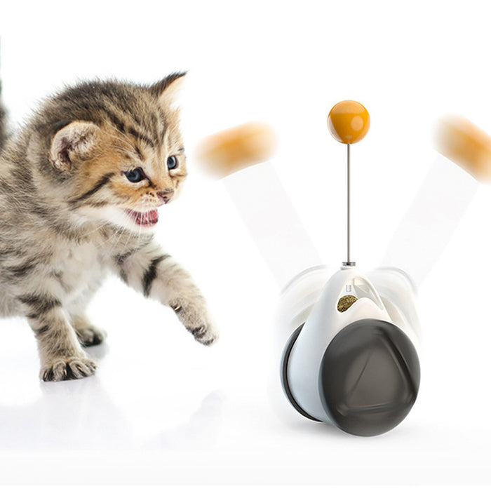 Cat Wobble Toy with Treat Dispenser — Self-Righting ABS Ball
