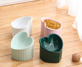 Slanted Ceramic Cat Bowl — Raised Angle for Easier Eating