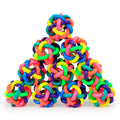 Colorful 5.5cm Leather Rainbow Dog Toy Ball