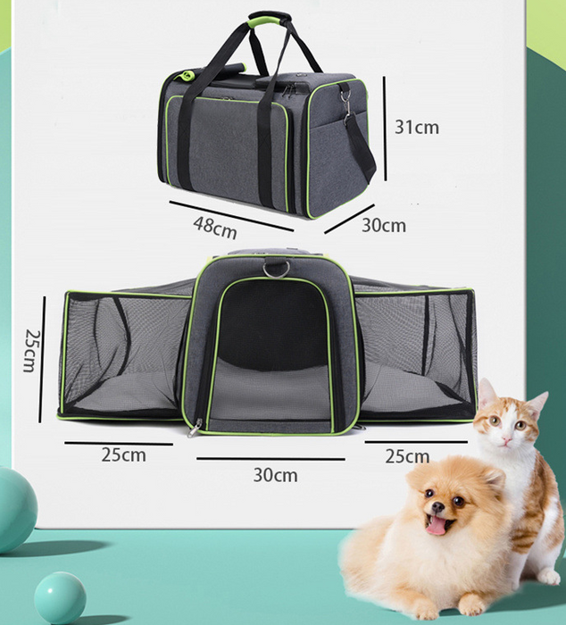 Foldable Shoulder Pet Carrier Bag — Oxford Fabric, Travel-Ready