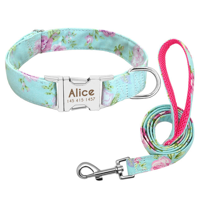Personalized Engraved Dog Collar — Custom Name, Durable Nylon, Metal Buckle