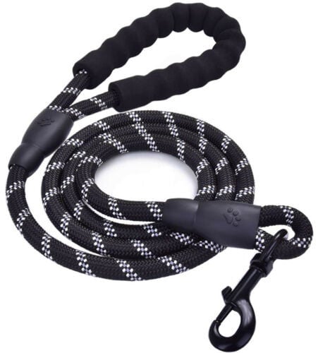 Reflective Nylon Braided Dog Leash — 3m Strong Traction Rope with Night Visibility