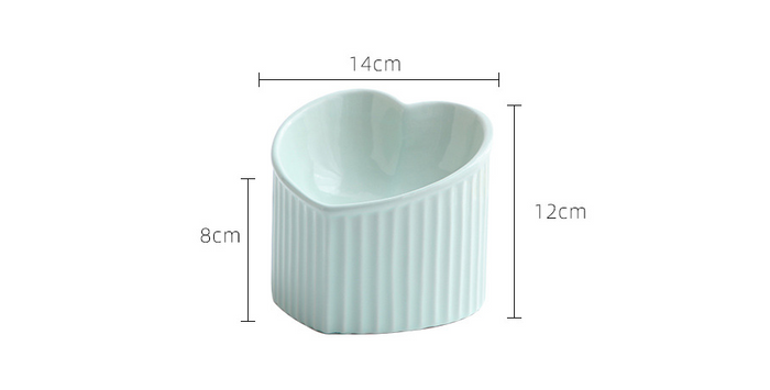 Slanted Ceramic Cat Bowl — Raised Angle for Easier Eating
