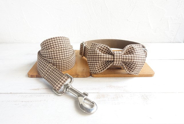 Plaid Dog Harness & Leash Set — Teddy Collar for XS–XL Breeds