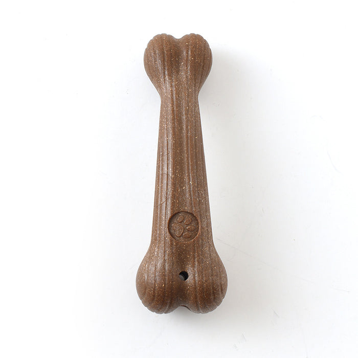 Durable Pine Wood Dog Chew Toy - Bone Shape Interactive