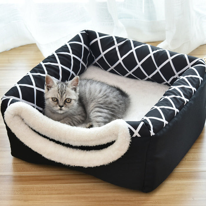 Space Capsule Pet Bed — Dual Use Villa for Cats & Dogs, Velvet + Sponge