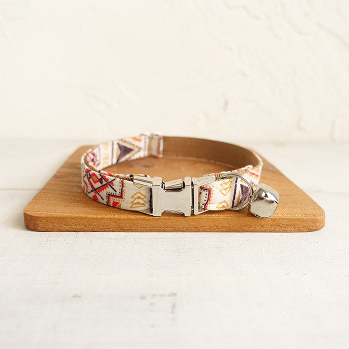 MUTTCO Ethnic Print Cat Collar — Adjustable Polyester, Boho Design