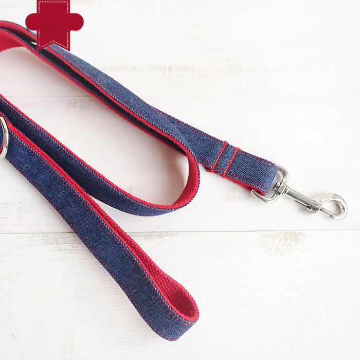 Personalized Blue Denim Dog Leash - Innovative Pet Gear