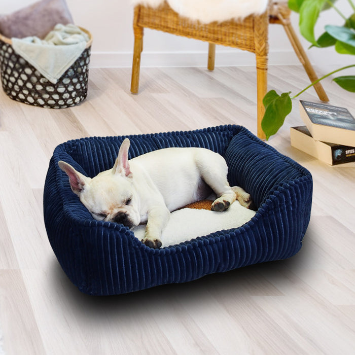 Washable Square Pet Bed — Warm Winter Nest for Dogs & Cats