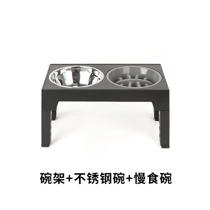 Elevated Slow Feeder Pet Bowl with Stainless Steel (2-in-1)