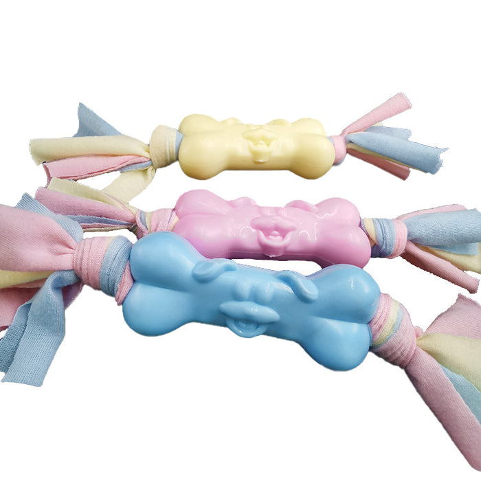 TPR & Cotton Dog Bone Chew Toy — Molar Relief, Teeth Cleaning