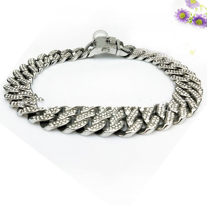 Diamond Crystal Dog Necklace Collar — Glamour Chain, 20–70cm