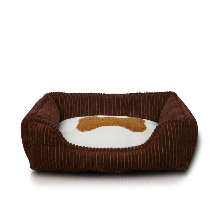 Washable Square Pet Bed — Warm Winter Nest for Dogs & Cats