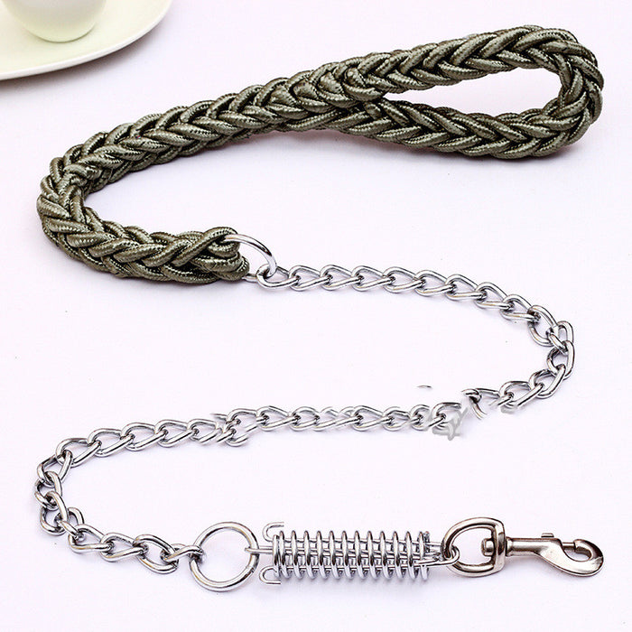 Hand-Woven Nylon Dog Leash — 8-Strand Braided, Anti-Bite Design
