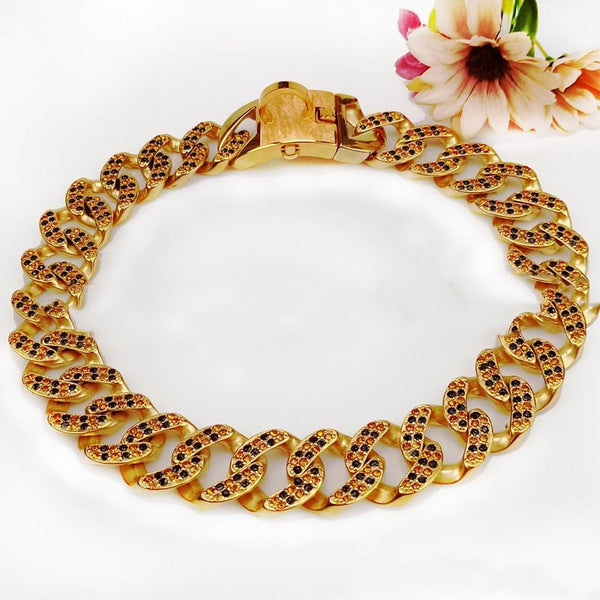 Diamond Crystal Dog Necklace Collar — Glamour Chain, 20–70cm