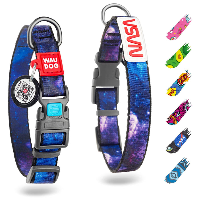 Nylon Dog Collar Adjustable for Small Medium Dogs 916 in Neck x 4/5 in NASA