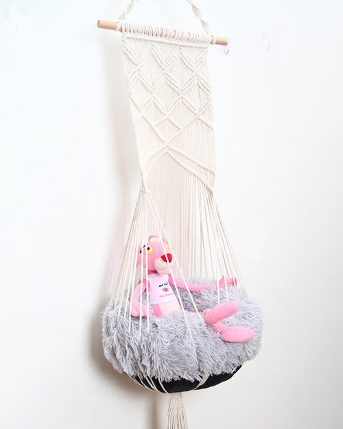 Bohemian Cat Hammock — Handmade Cotton with Lace Trim