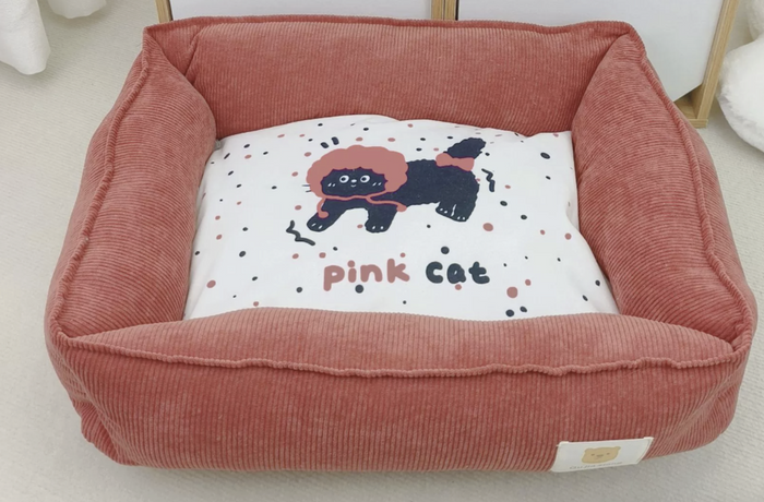 Washable Square Pet Bed — Warm Winter Nest for Dogs & Cats