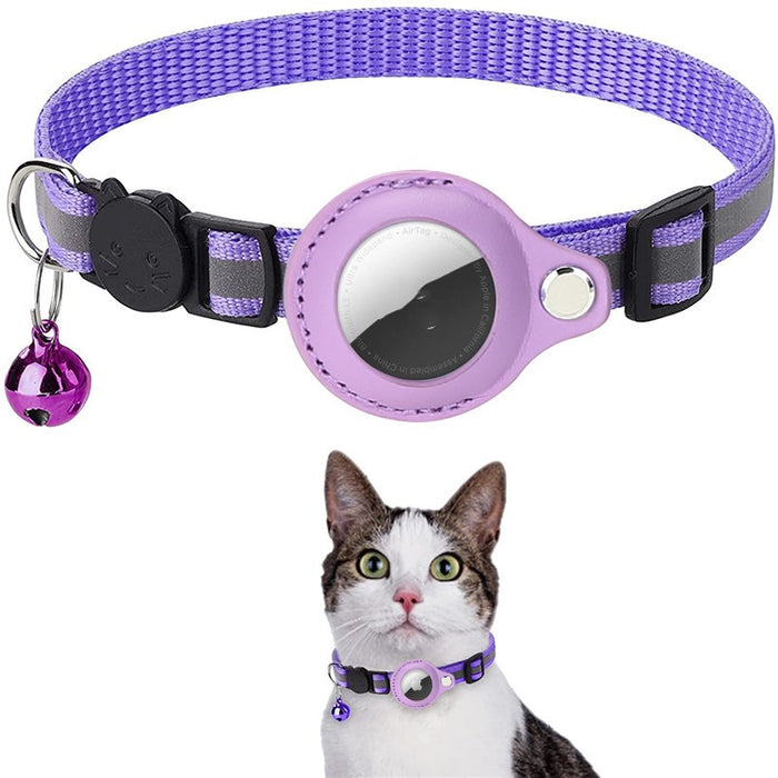 Reflective Cat & Dog Collar with Bell and AirTag Holder
