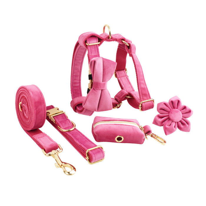 Velvet Fabric Dog Collar for Pets