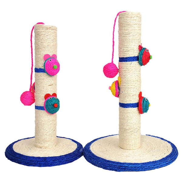 Sisal Cat Scratching Post — Round Base with Spinning Toy Ball