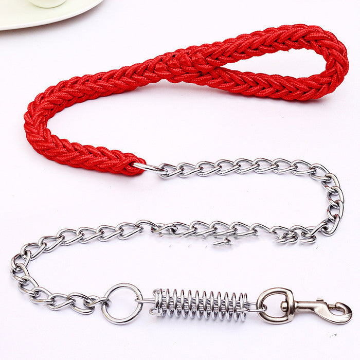 Hand-Woven Nylon Dog Leash — 8-Strand Braided, Anti-Bite Design
