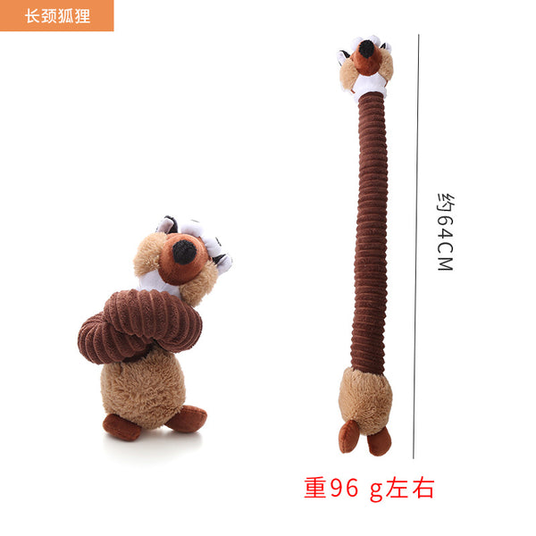 Plush Long-Neck Dog Toy — 64cm Squeaky Cuddle & Chew Companion