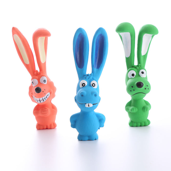Squeaky Latex Bunny Dog Toy — Soft Chew Toy for Small & Medium Dogs